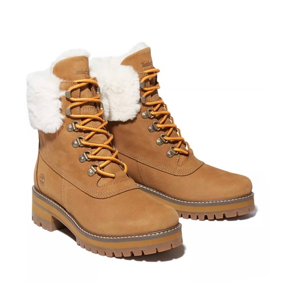 🆕 TIMBERLAND WOMEN'S COURMAYEUR VALLEY 6-INCH WATERPROOF FAUX-FUR BOOTS - Picture 3 of 7